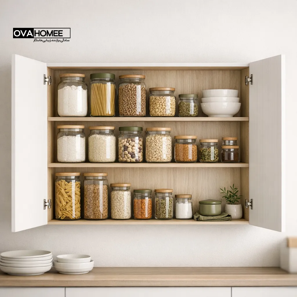 ۷ اشتباه رایج در نگهداری مواد غذایی در کابینت و راه حل آن با بانکه و پاسماوری – اُوا هوم