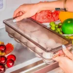 جا تخم‌مرغی کریستال دنزی داخل یخچال با ظرفیت ۱۲ عدد تخم مرغ و بدنه شفاف اکرولیک
