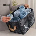 باکس دستگیره‌دار شلوار اوا هوم با قابلیت جابجایی آسان و طراحی تاشو برای کمد و کشو