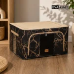 نمای جانبی باکس لباس برزنتی با دستگیره پارچه‌ای و فریم فلزی مقاوم