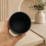 نمای نزدیک ست پاسماوری فلزی مشکی با طراحی پله‌ای