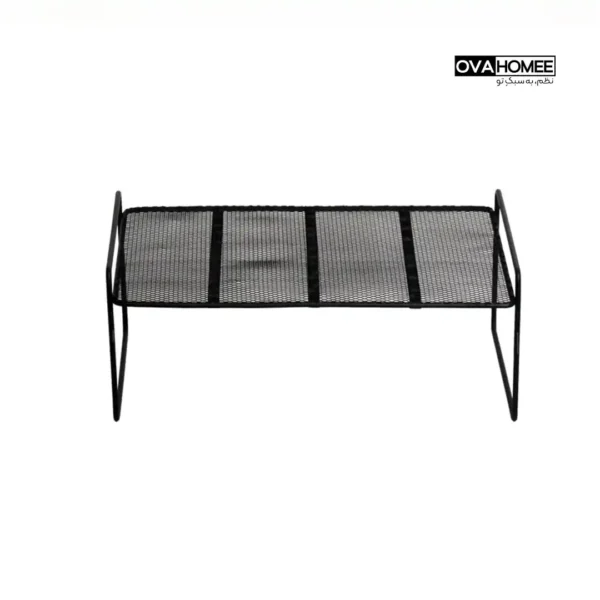 راف کابینتی یک طبقه فلزی کف توری مشکی مات