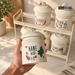 ست ۶ عددی پاسماوری و جا ادویه فلزی سانیلکس با استند | کرم کلاسیک - Image 2